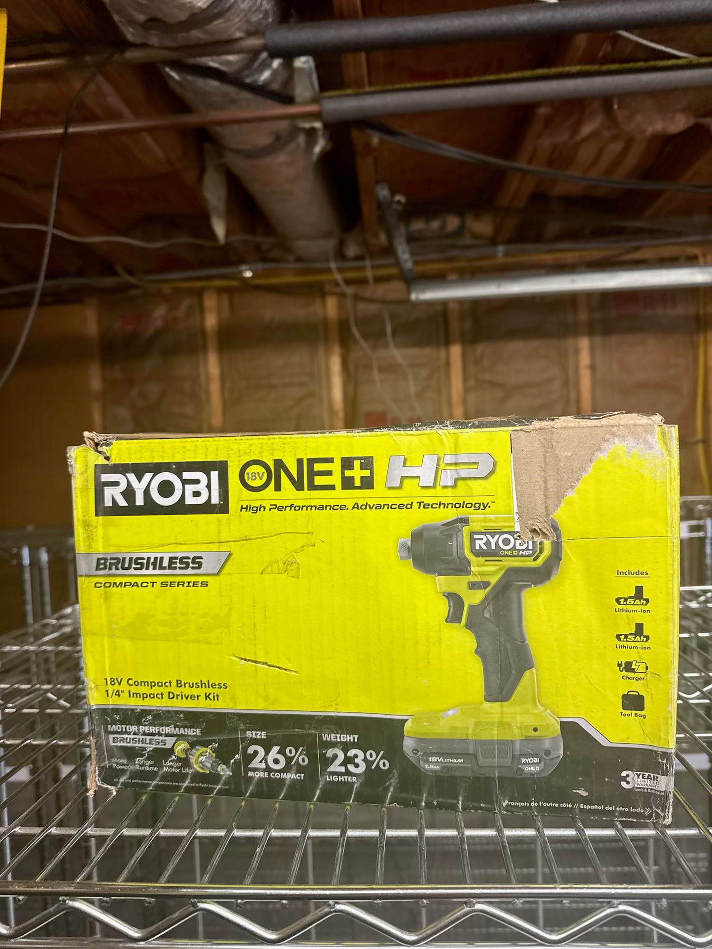 Ryobi ONE+ HP 18V Compact Brushless 1/4" Impact Driver Kit - PSBID01K