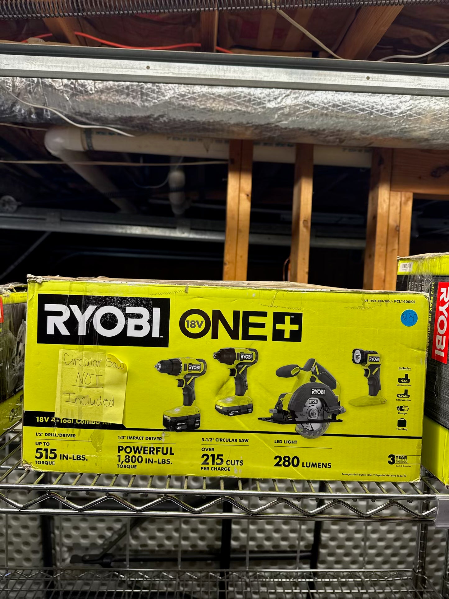 Ryobi ONE+ 18V 3-Tool Combo Kit - PCL1400K2