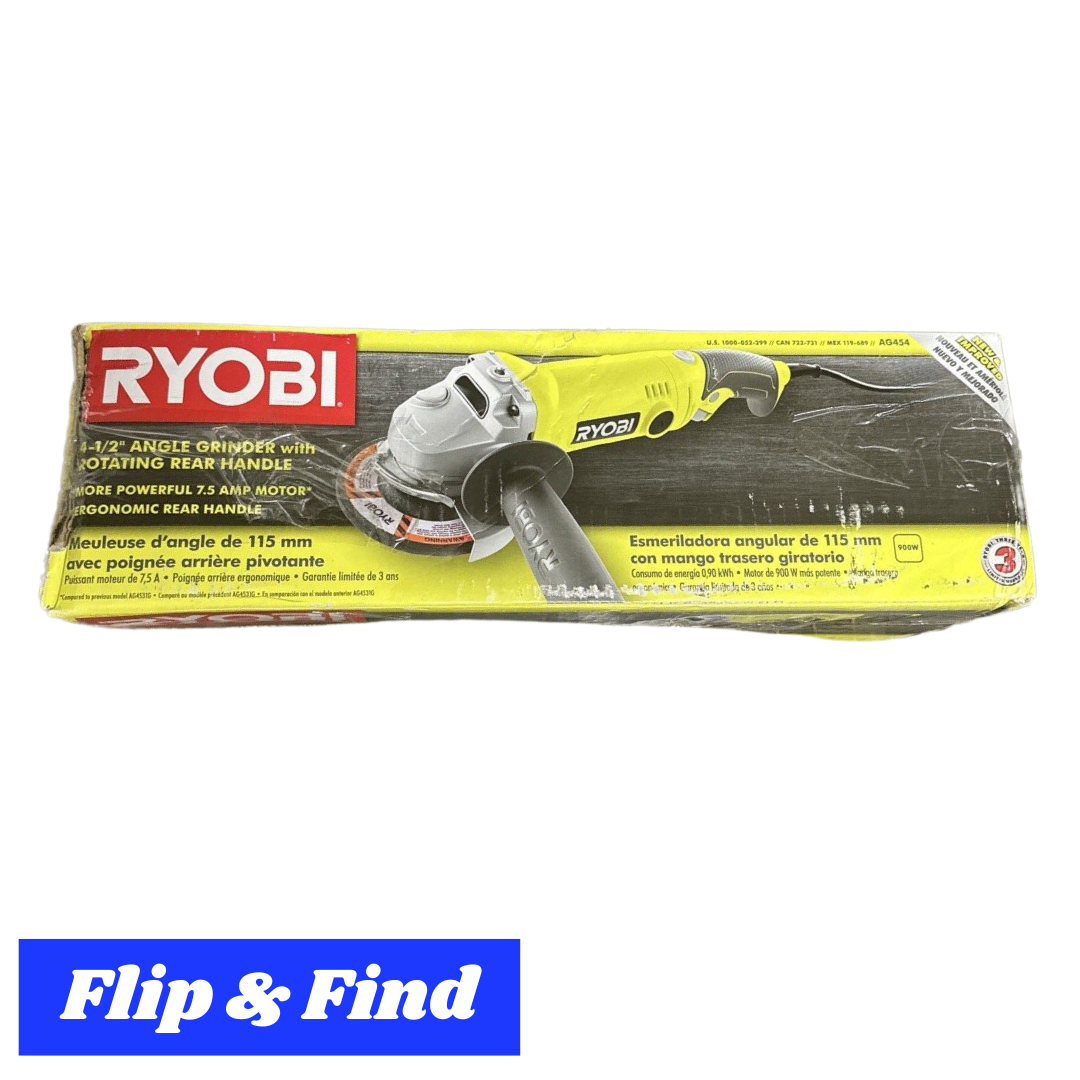 Ryobi 4-1/2” Angle Grinder With Rotating Rear Handle - AG454