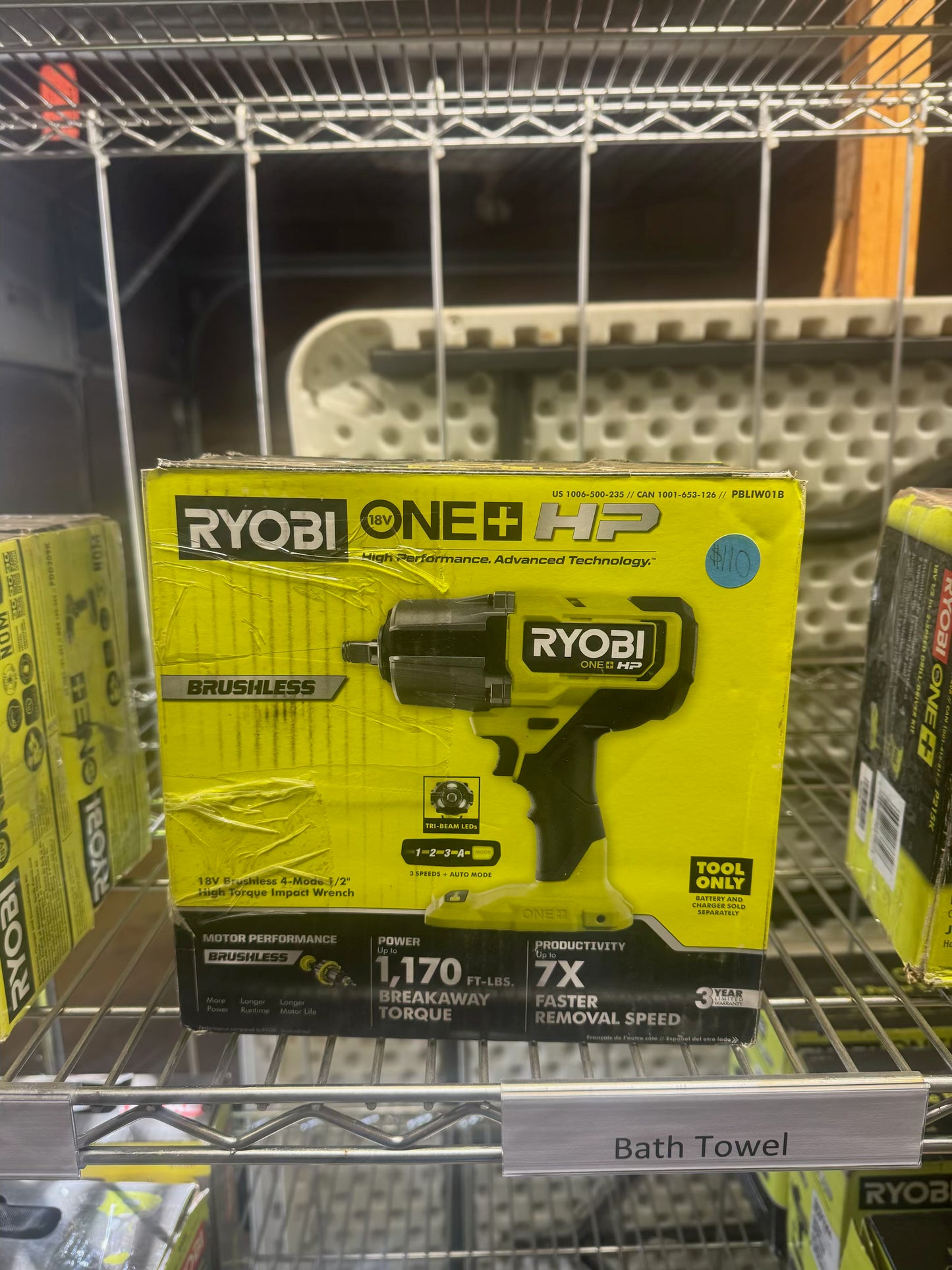 Ryobi ONE+ HP 18V Brushless 4-Mode 1/2" High Torque Impact Wrench - PBLIW01B