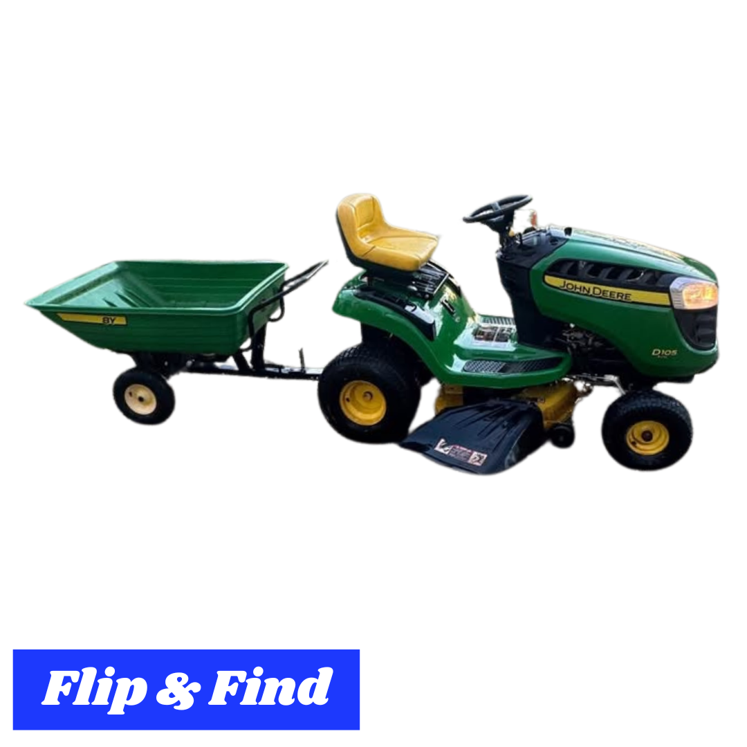 John Deere D105 Riding Mower & Wagon