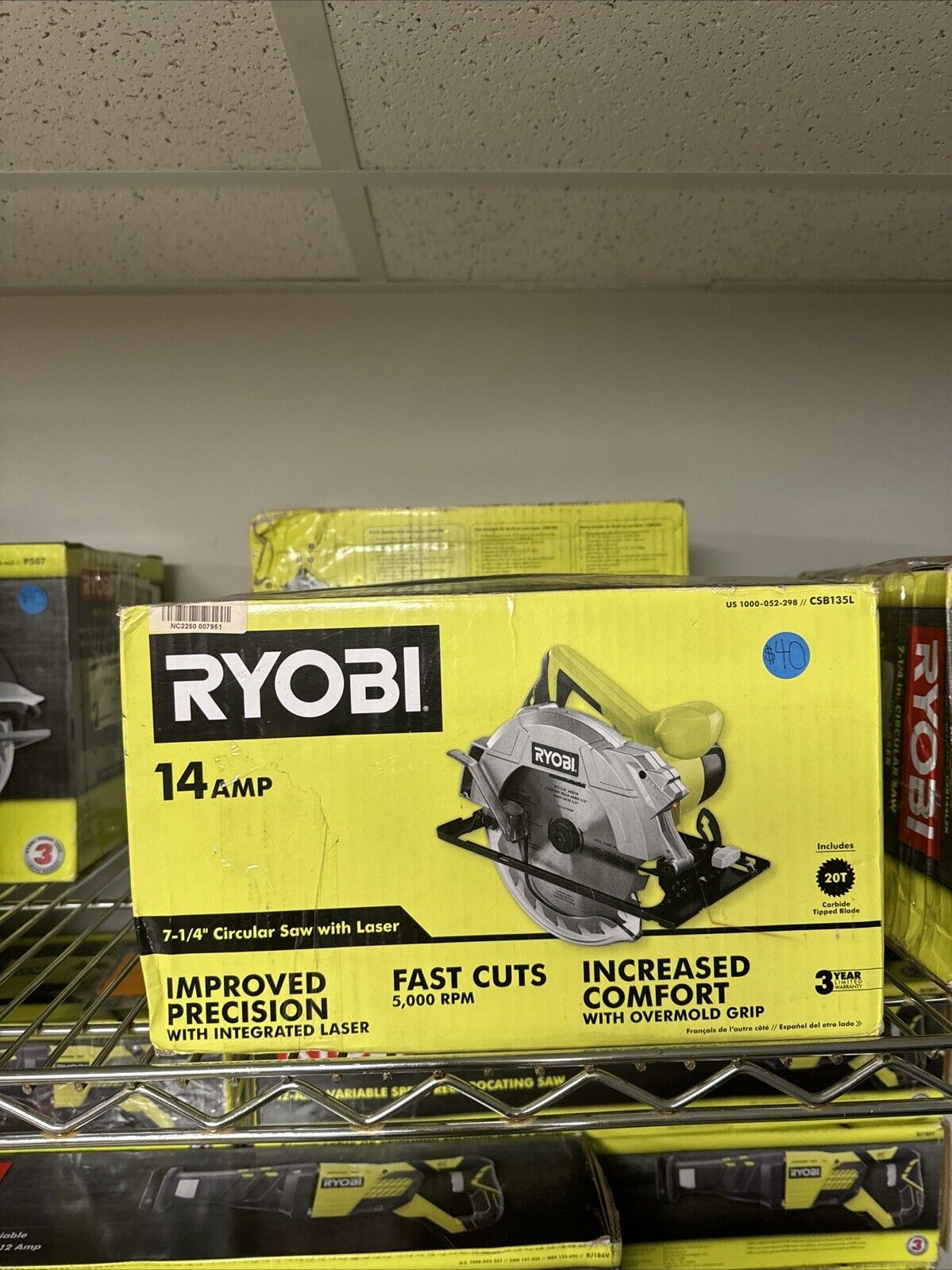 Ryobi 7-1/4” Circular Saw With Laser - CSB135L