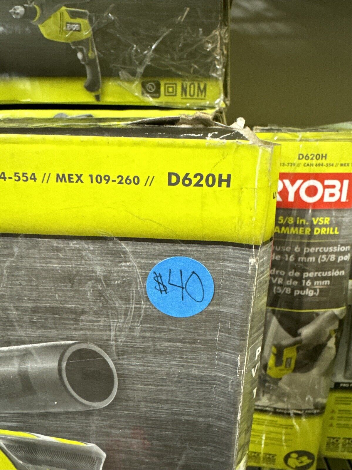 Taladro percutor Ryobi VSR de 5/8” con motor de 6,2 amperios - D620H