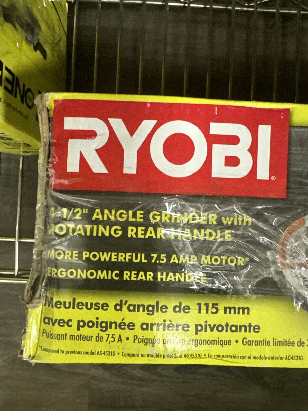 Ryobi 4-1/2” Angle Grinder With Rotating Rear Handle - AG454