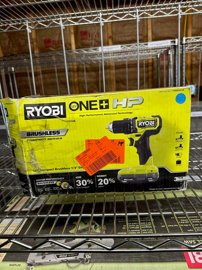 Kit de taladro/atornillador compacto sin escobillas de 1/2” Ryobi ONE+ HP 18V - PSBDD01K