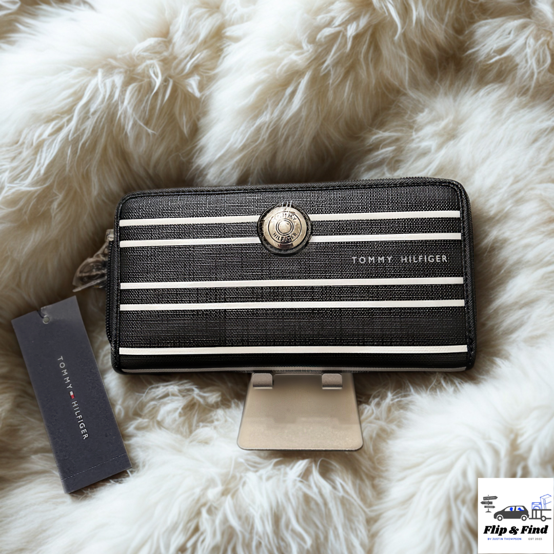 Women's Tommy Hilfiger Black & White Striped Wallet